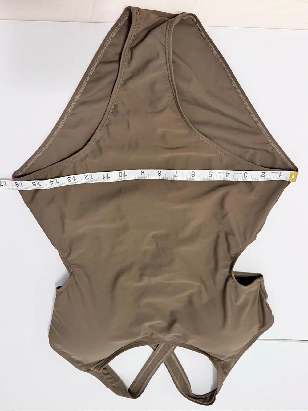 Sassa One Piece Swimsuit Brown Cut Out Monokini Crisscross Back Womens Large